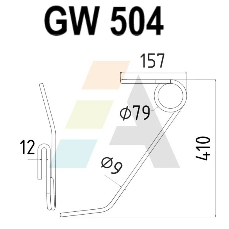 Peigne avant semoir GASPARDO, 410 mm, G18903640, pièce interchangeable