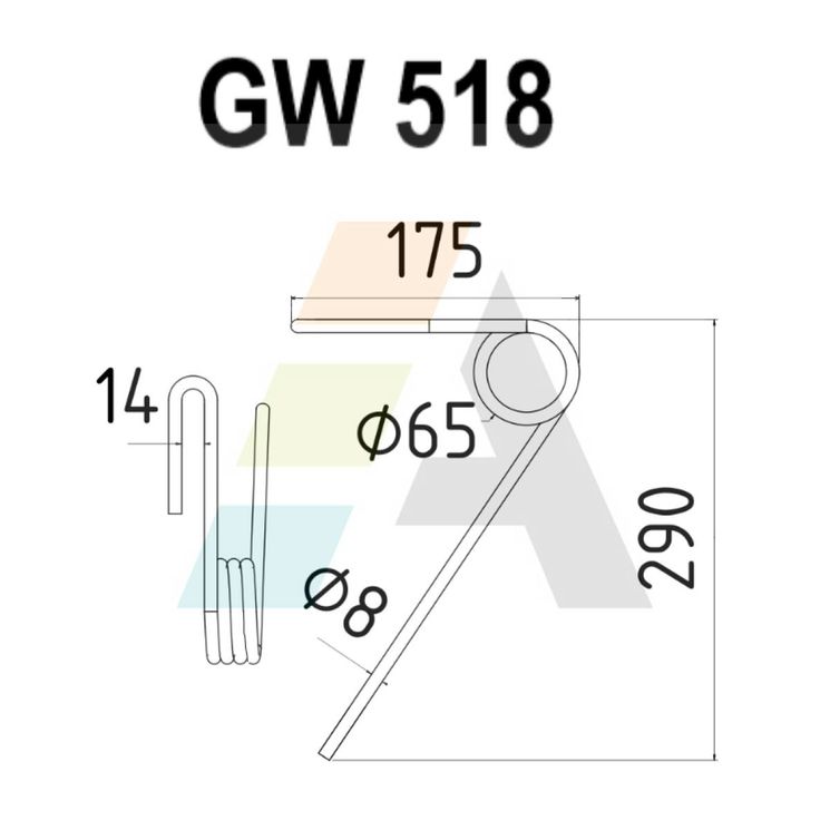 Griffe de semoir pour KUHN - NODET, N02043A0, pièce interchangeable