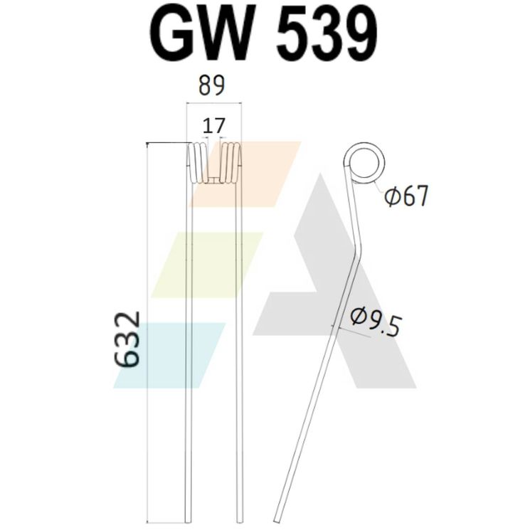 Dent d'andaineur, pour POTTINGER 436.034, 0 436.034, 00 436.034, pièce interchangeable