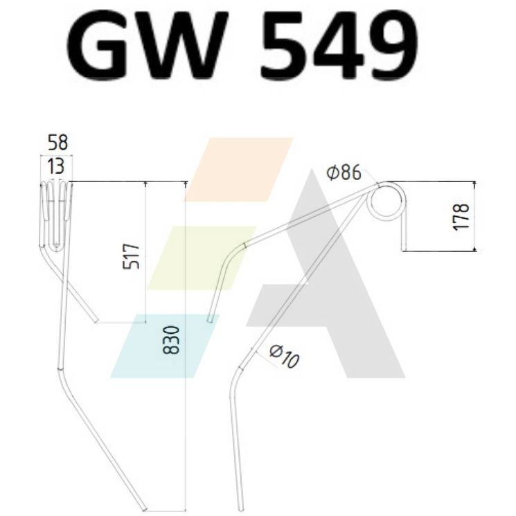 Griffe de semoir pour POTTINGER, 008622375940, 8622375940, pièce interchangeable