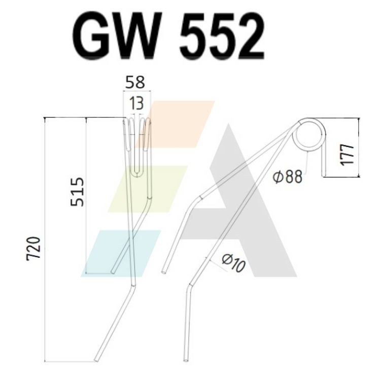 Griffe de semoir pour POTTINGER, 008622375950, 8622375950, pièce interchangeable