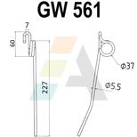 Dent de rabatteur pour moissonneuse-batteuse DEUTZ-FAHR, 06542373, pièce interchangeable