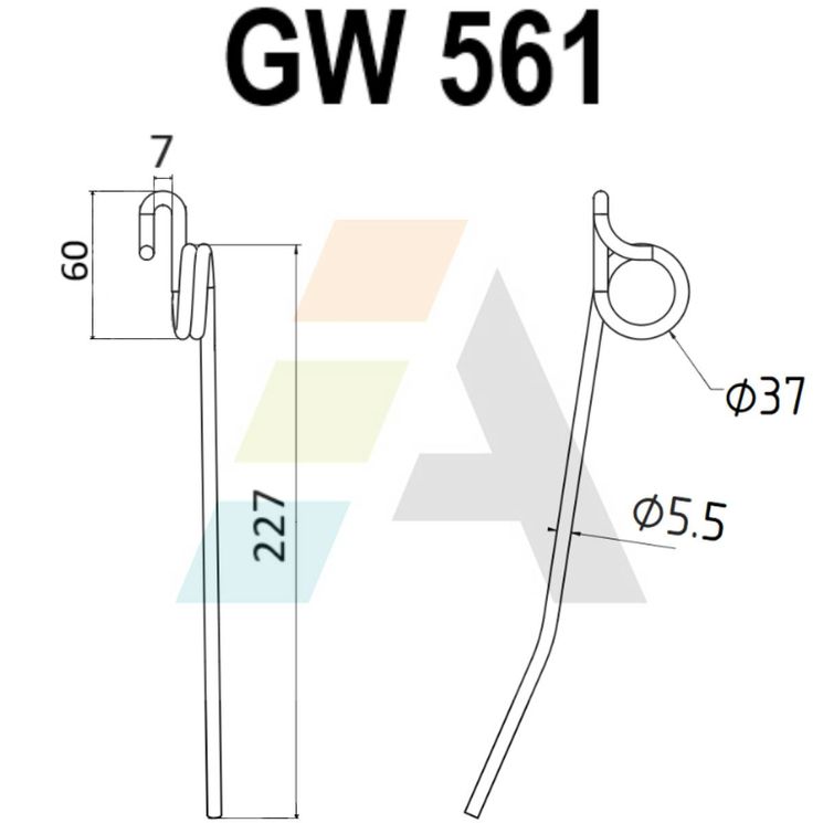 Dent de rabatteur pour moissonneuse-batteuse DEUTZ-FAHR, 06542373, pièce interchangeable