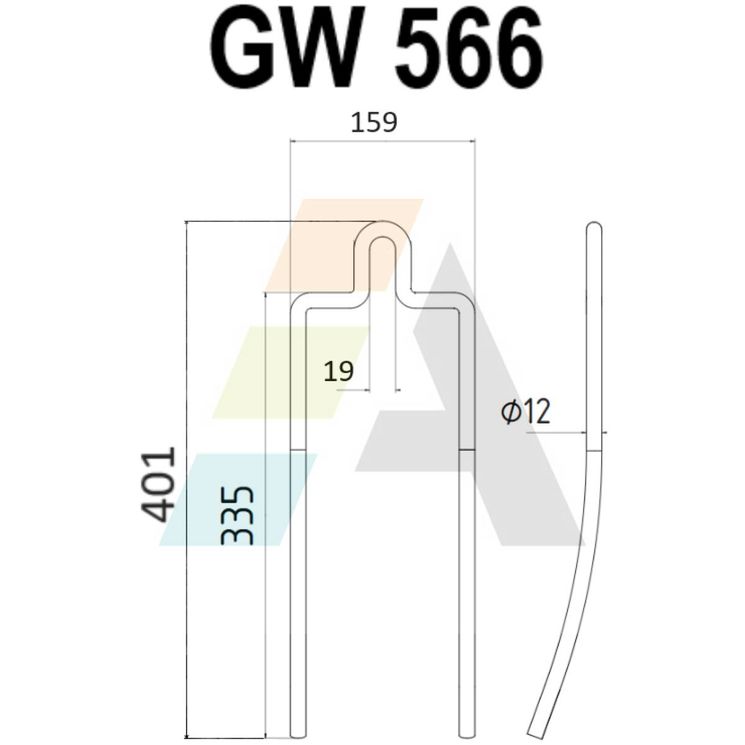 Peigne de herse double griffe 12mm, pour semoir HORSCH 23250303, pièce interchangeable