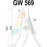 Peigne de herse double griffe 8mm, pour semoir POTTINGER - RABEWERK, 90063917, pièce interchangeable