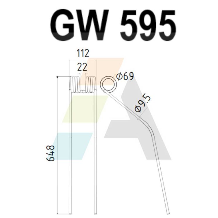 Dent double griffe pour faneuse ROZMITAL, 7257010, pièce interchangeable