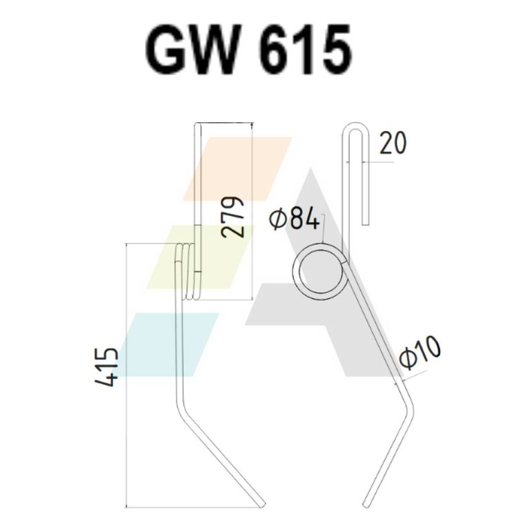 Griffe de semoir pour LEMKEN 3537055, pièce interchangeable