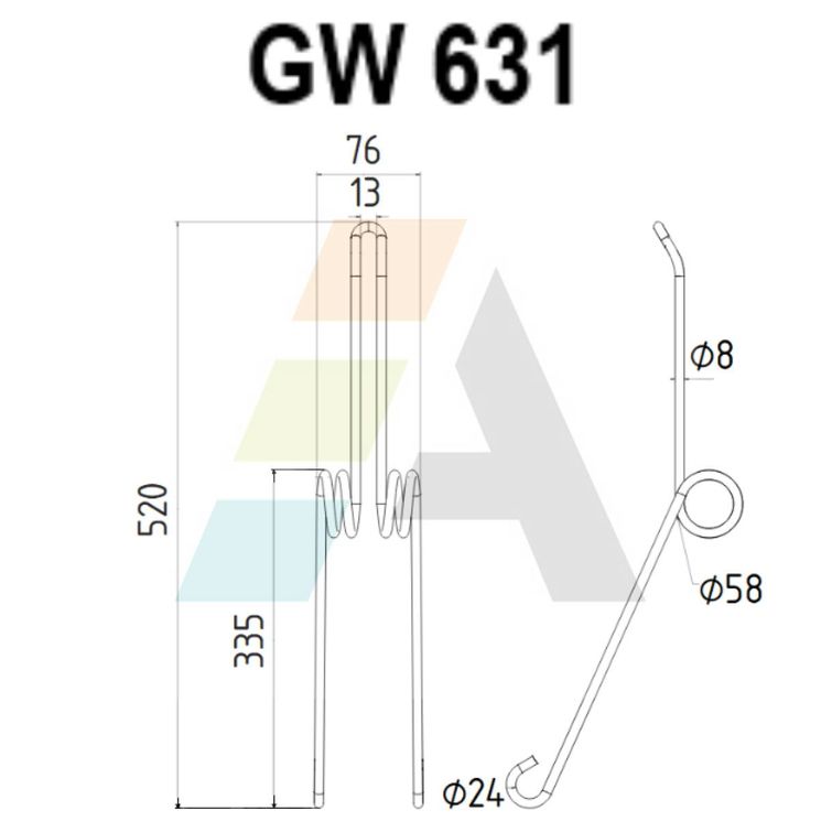 Peigne double griffe pour AMAZONE, 975946, pièce interchangeable