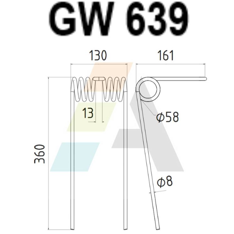 Griffe de semoir pour AMAZONE, 204238, 951769, 215719, pièce interchangeable