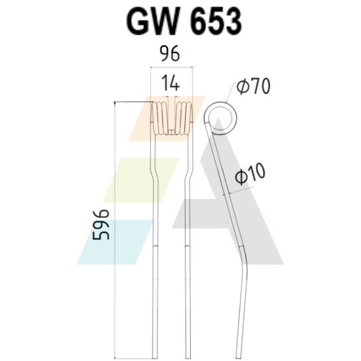 Dent d'andaineur, pour KUBOTA 16644864.86, VF1664486486, pièce interchangeable