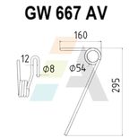 Griffe de semoir pour KUBOTA, KVERNELAND, 420862, AC420862, pièce interchangeable