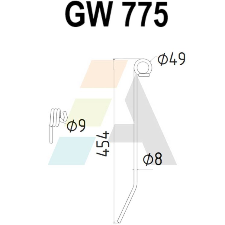 Griffe de semoir pour HATZENBICHLER, 93008, 10.HS-H4, pièce interchangeable