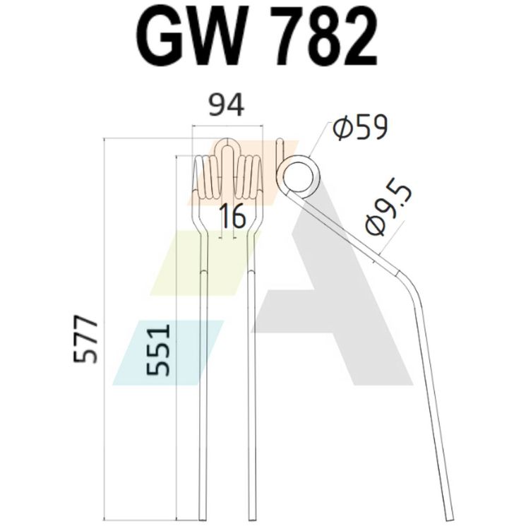 Dent d'andaineur, pour FELLA 162058, FEL162058, 53243, pièce interchangeable