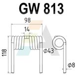 Dent pick-up 539mm, fil 9mm, pour presse à balles MOGETTE, pièce interchangeable