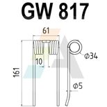 Dent pick-up 161mm, fil 5mm, pour presse à balles STRAUTMANN, 87010630, 52755.10, pièce interchangeable