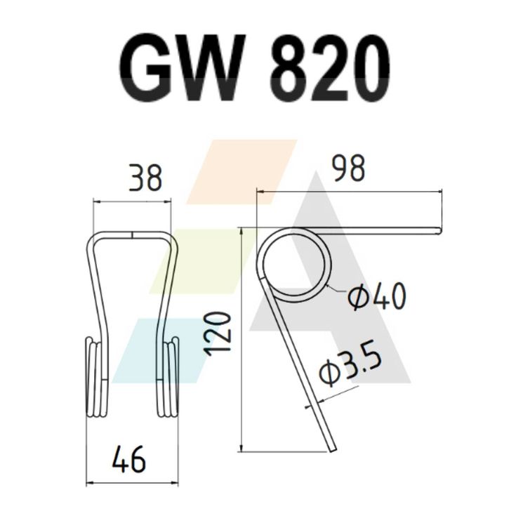 Dent double griffe pour faneuse UNIVERSEL, 650903, pièce interchangeable