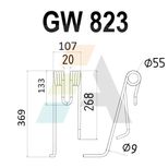 Dent de faneuse pour LELY 4104311680, pièce interchangeable