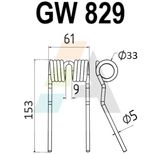 Dent pick-up 153mm, fil 5mm, pour presse à balles KRONE 278552.1, 278552.0, 938275.0, 938118.0, pièce interchangeable