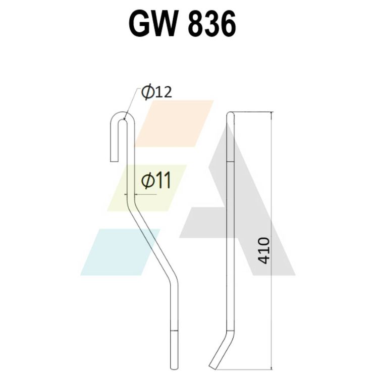 Dent simple griffe pour faneuse VICON, RH 900,36191, pièce interchangeable