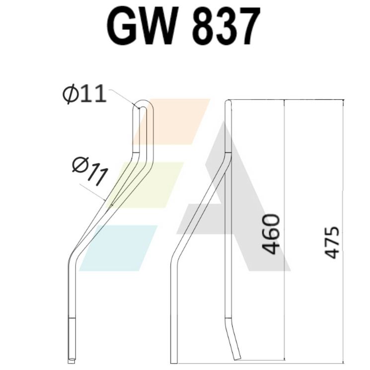 Dent de faneuse pour VICON, LH 991.36240, pièce interchangeable