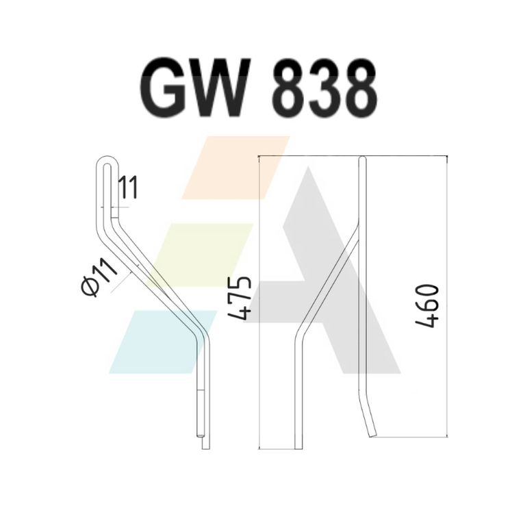 Dent de faneuse pour VICON, RH 991.36241, pièce interchangeable