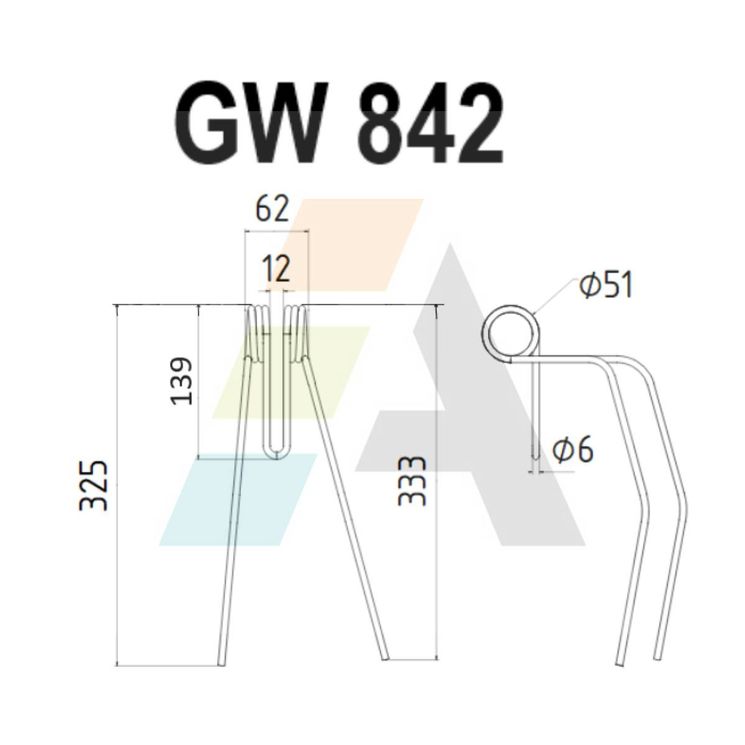 Griffe de semoir pour KUHN 53051100, pièce interchangeable