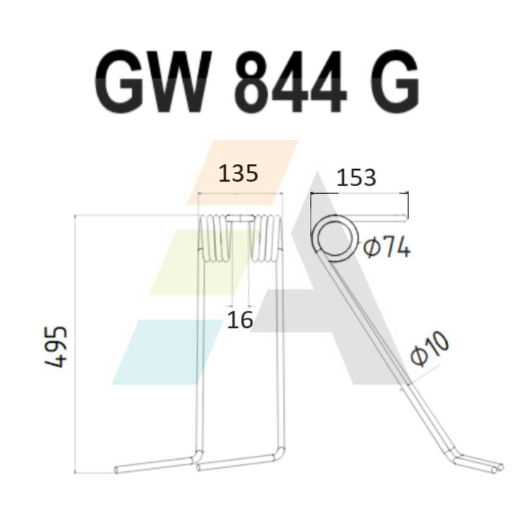 Peigne double griffes, fil 10mm, 981420 - 081420T, gauche, pour semoir sulky xeos, pièce interchangeable