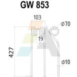 Dent de faneuse pour SIP, 153910405, pièce interchangeable