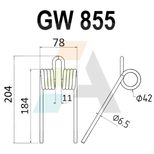 Dent double griffe pour faneuse 6,5mm x 204mm, UNIVERSEL, pièce interchangeable