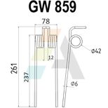 Dent pick-up 261mm, fil 6mm, pour presse à balles UNIVERSEL, pièce interchangeable