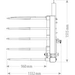 Fourche repousse ensilage GOLIAT, repliage hydraulique, 2,87 à 3,77 mètres replié - 4,35 à 5,35 mètres déplié FK MACHINERY