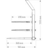 Fourche repousse ensilage XLMMF, de 1,80 à 2,80 mètres, attache au choix, FK MACHINERY