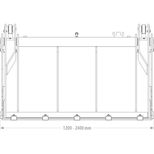 Godet 4 en 1 standard M41B, de 1.20 à 2.40 mètres, 0.36 à 0.72 m², sans coupleur hydraulique, FK MACHINERY