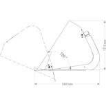 Godet de déversement en pointe MHTBMB, 1.40 à 2.60 mètres, 1.26 à 2.48 m², sans coupleur hydraulique, FK MACHINERY