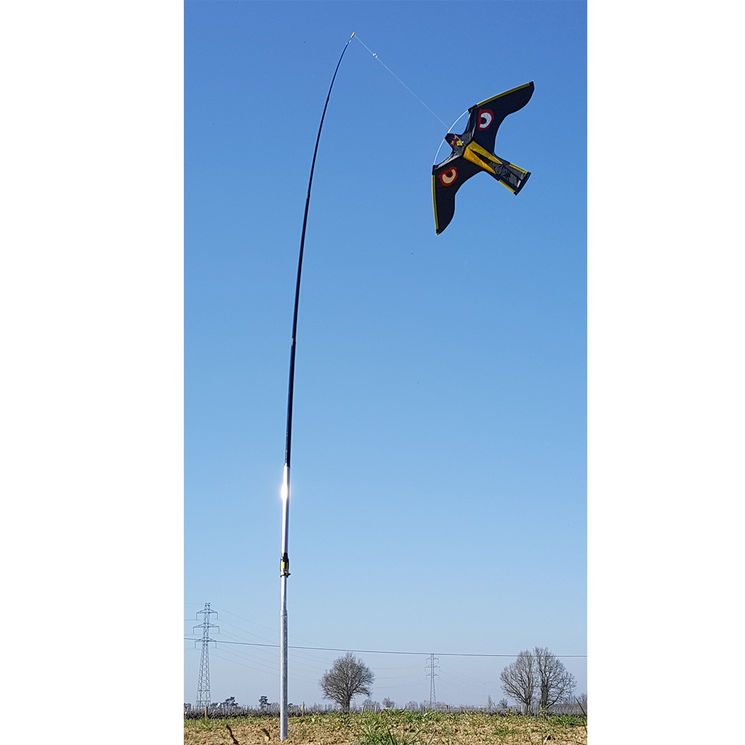 Mât télescopique nu en fibre de verre de 4 m de hauteur spécial aigle effaroucheur