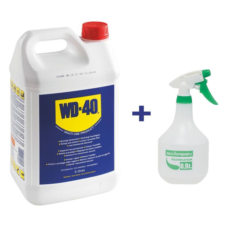 Dégrippant bidon de 5 litres, WD-40 + pulvérisateur à main 0,9L OFFERT