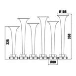 Klaxon 6 trompettes 2.0 12/24V, 19 mélodies, pour tracteur, camion, véhicules lourds, BASURI