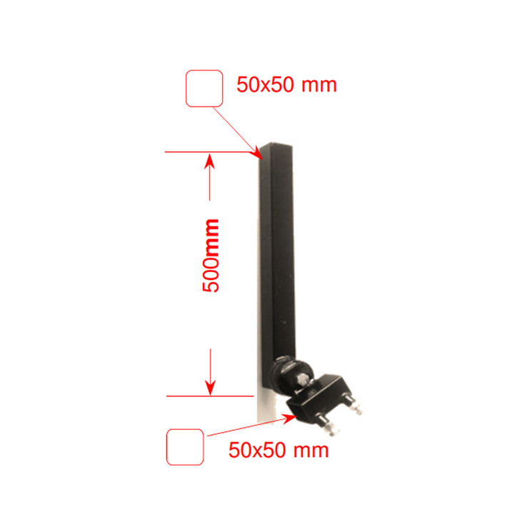 Descente support orientable 50x50 mm borne 50x50x4 mm, Ø 370 mm, viticulture et pépinières