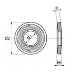 Rondelle contact diamètre intérieur de 3,1 à 20,5 mm NFE 25511 série M, zinguée