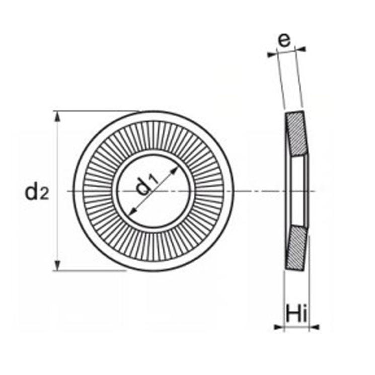 Rondelle contact diamètre intérieur de 3,1 à 20,5 mm NFE 25511 série M, zinguée