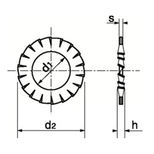 Rondelle éventail diamètre intérieur de 2,3 à 31,4 mm, DIN 6798 A, type AZ, zinguée