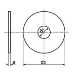 Rondelle plate carrossier diamètre intérieur de 4,3 à 10,5 mm, zinguée