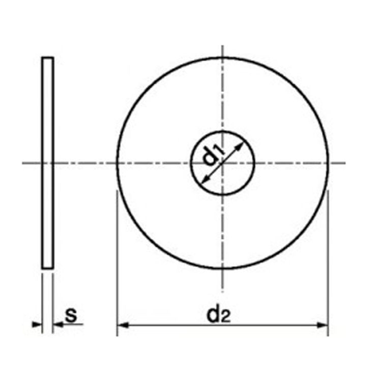 Rondelle plate carrossier diamètre intérieur de 4,3 à 10,5 mm, zinguée