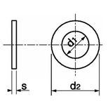 Rondelle plate 15x27x2,5 mm, NFE 25513-100HV, série ZU, zinguée