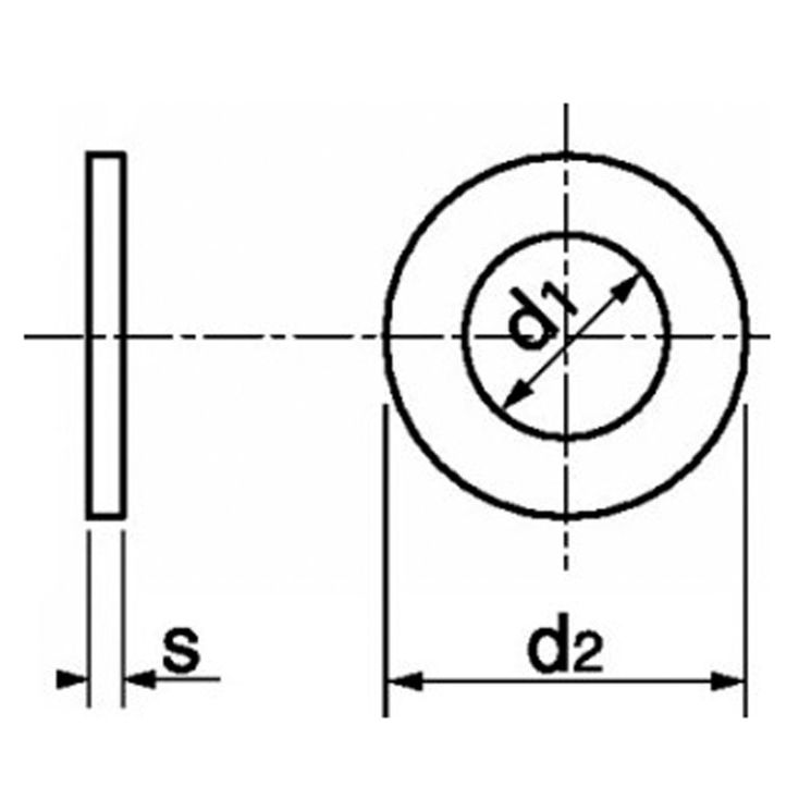 Rondelle plate 15x27x2,5 mm, NFE 25513-100HV, série ZU, zinguée