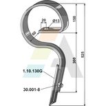 Dent de Vibroculteur complète, 32X12mm, 1 trou diamètre 13mm, hauteur total 525 mm, pour AMAZONE, LEMKEN, 3535514, 3535516, 103555392, pièce interchangeable