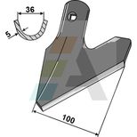 1/2 Soc de binage gauche 100x5 mm X Ø10 pour bineuse HATZENBICHLER, 9423, pièce interchangeable