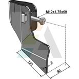 Butteur plat à gauche pour bineuse SCHMOTZER, pièce interchangeable