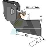 Butteur plat à droite pour bineuse SCHMOTZER, pièce interchangeable