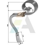 Dent 100x16 hauteur sous chassis 580, pour déchaumeur à dents Marsk-Stig, 01010092, piece interchangeable